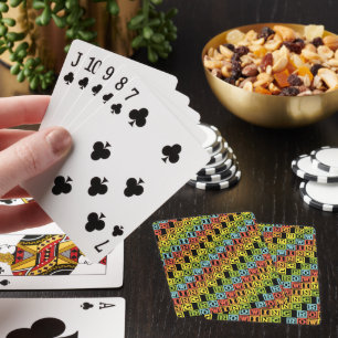 Rowing crew lettering colourful pattern playing cards