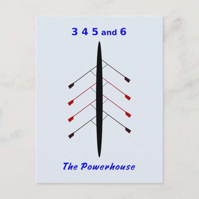 Rowing crew powerhouse postcard (Front)