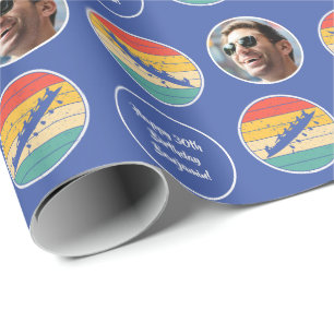 Rowing Crew Team Name Age Photo Sunset Birthday Wrapping Paper