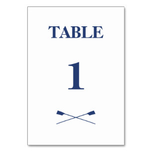 Rowing crossed oars navy initials table number