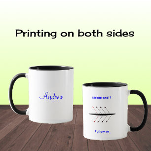 Rowing custom name crew 2-sided coffee mug