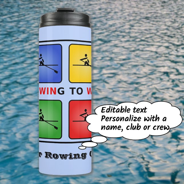 Rowing four colours crew club personalised thermal tumbler (Creator Uploaded)