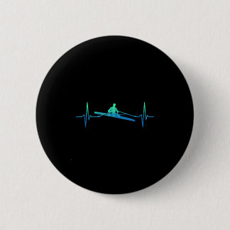 Rowing Heartbeat  6 Cm Round Badge