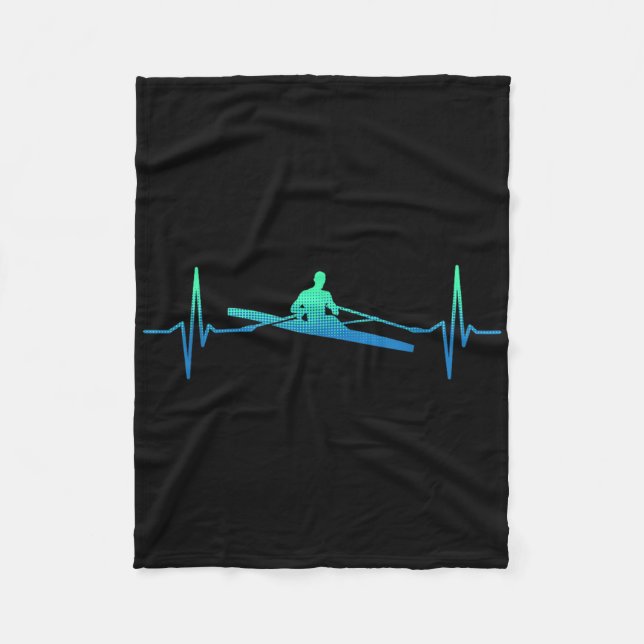 Rowing Heartbeat  Fleece Blanket (Front)