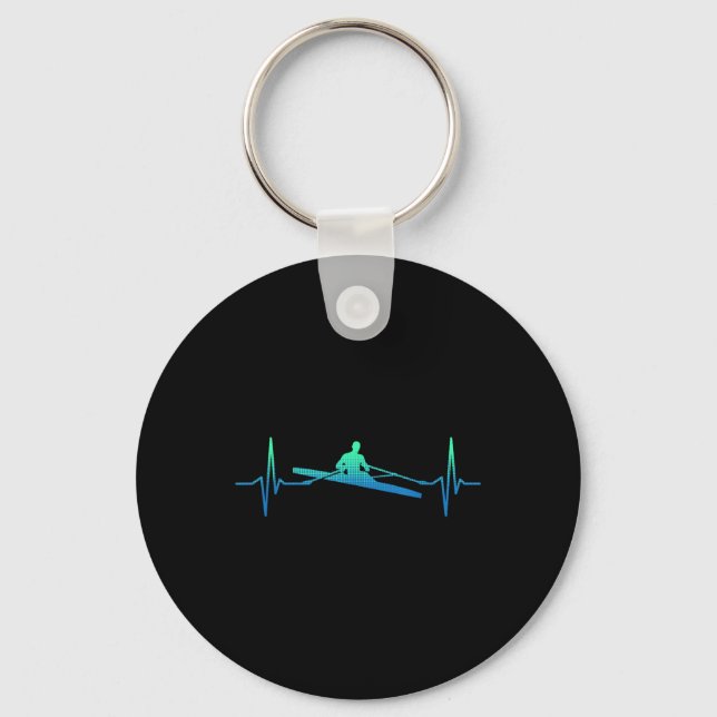 Rowing Heartbeat  Key Ring (Front)