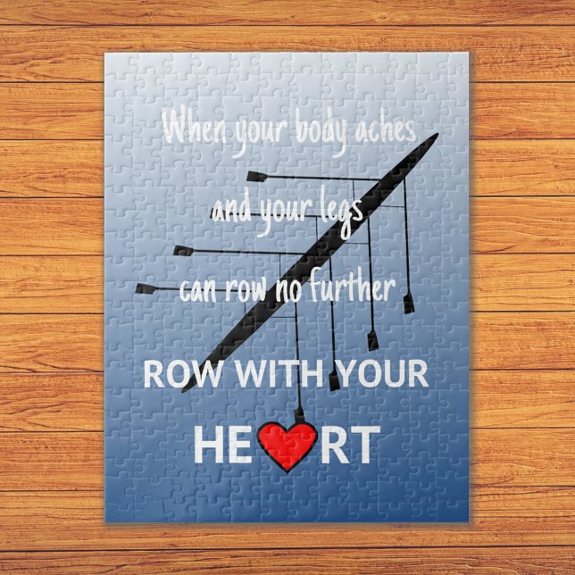 Rowing motivational quote blue jigsaw puzzle (Creator Uploaded)