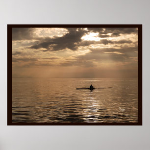 rowing on copper poster
