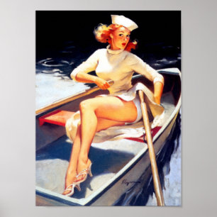 Rowing Pin Up Poster