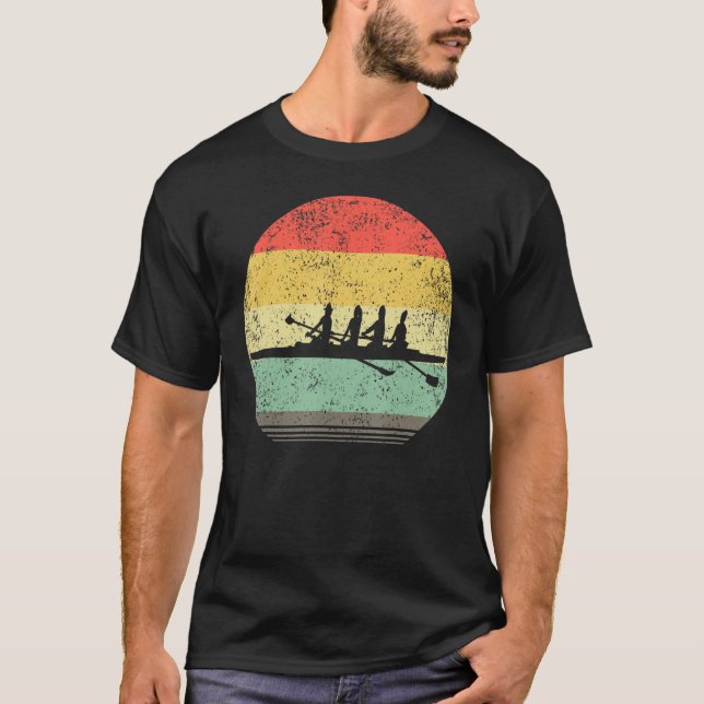 Rowing Retro Rowing Crew Boat Rowers Paddle Rower T-Shirt (Front)