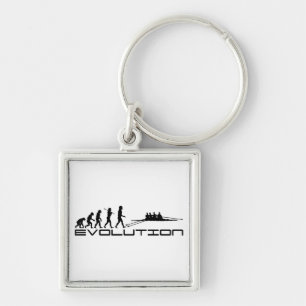 Rowing Rower Water Sport Evolution Art Key Ring