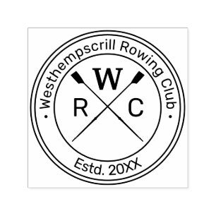 Rowing Rowers Crew Club Round Name Self-inking Stamp