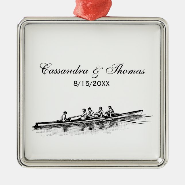 Rowing Rowers Crew Team Water Sports Metal Tree Decoration (Front)