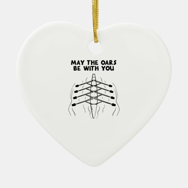 Rowing Rowing Boat Ceramic Tree Decoration (Front)