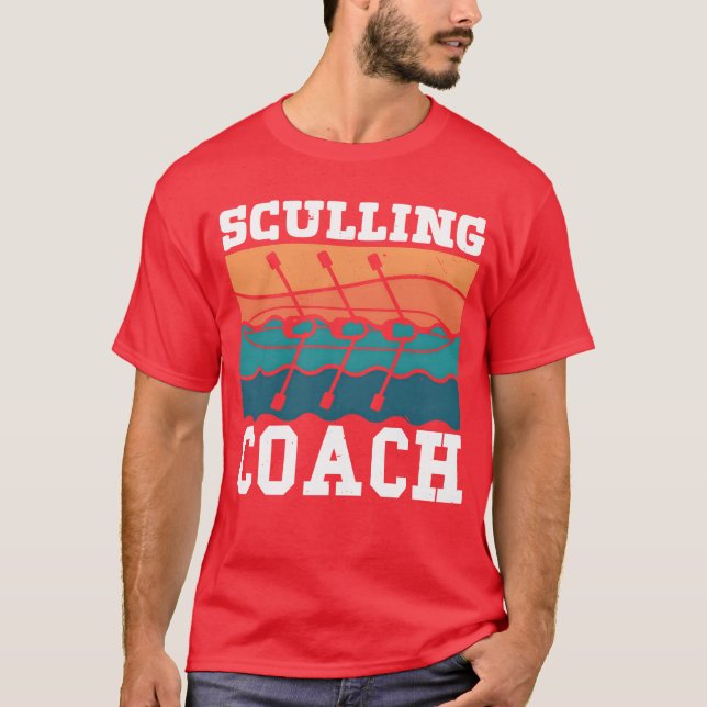 Rowing sculling coach rower rowing sports row retr T-Shirt (Front)