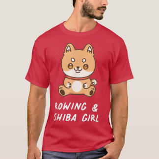 Rowing Shiba Girl Sports Japanese Dog Lover T-Shirt