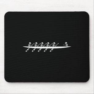 Rowing Skeleton Row Boats Paddle Coxswain Hallowee Mouse Mat