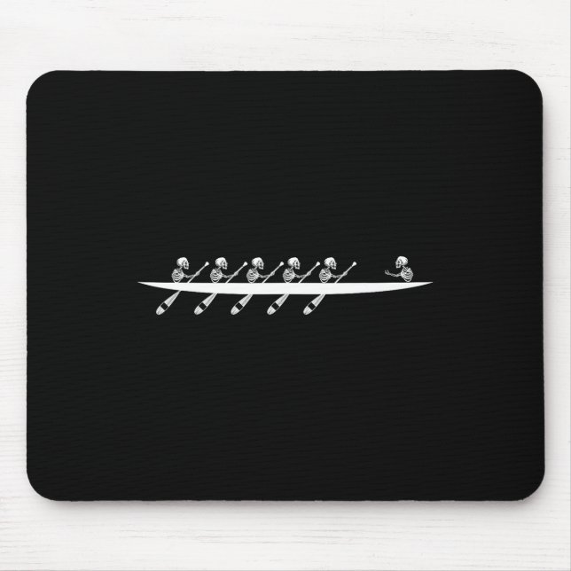 Rowing Skeleton Row Boats Paddle Coxswain Hallowee Mouse Mat (Front)