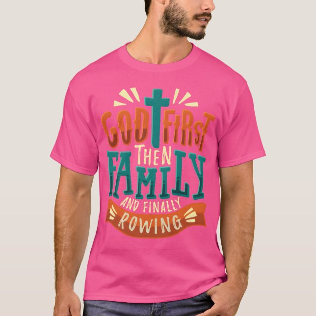 Rowing Sport Rower Gift girl family T-Shirt (Front)