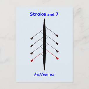 Rowing stroke seven follow us postcard