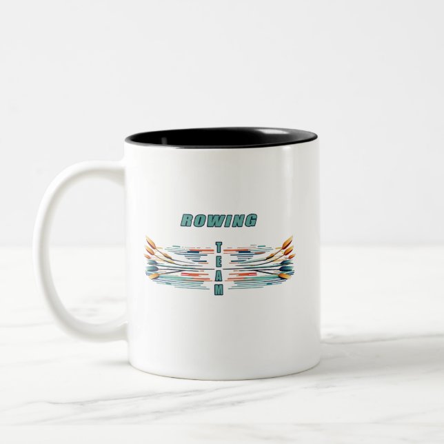 Rowing Team 3 - A Rowing Design Two-Tone Coffee Mug (Left)