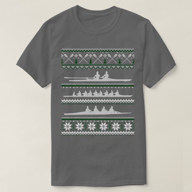 Rowing Team Funny Noel Gift Ugly Christmas Sweater (Design Front)