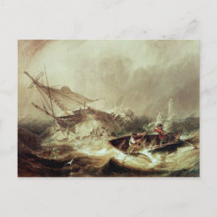 Rowing to rescue shipwrecked postcard