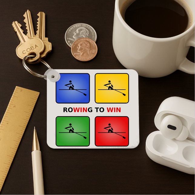 Rowing to win four colours crew key ring (Creator Uploaded)