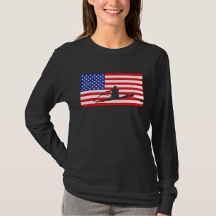 Rowing USA American Flag Boat Rower Kayaker 4th Of T-Shirt