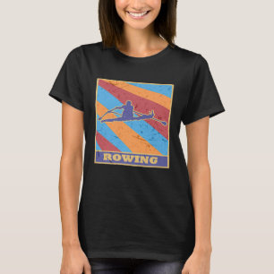 Rowing Vintage Retro Colours Boat Canoe Rower Raft T-Shirt