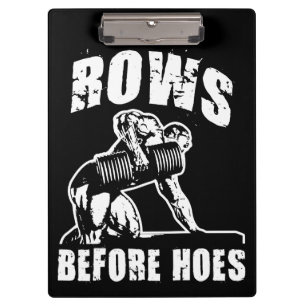 Rows Before Hoes - Funny Dumbbell Row Workout Clipboard