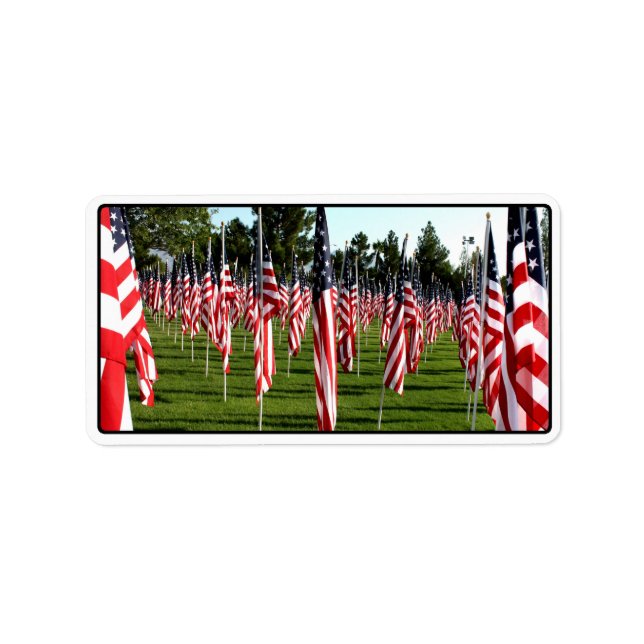 Rows of American Flags 9/11 Memorial - Corner Label (Front)