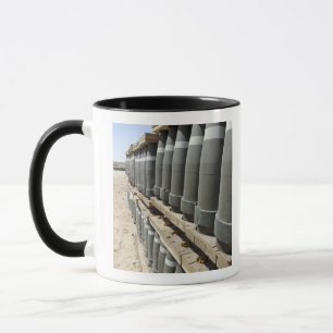 Rows of ammunition are stacked and prepped mug