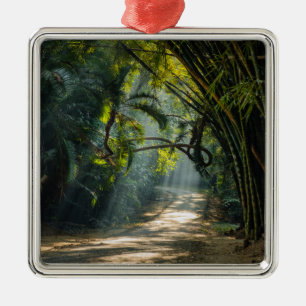 Rows of Bamboo Metal Tree Decoration