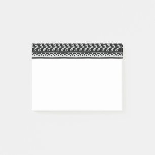 Rows of Black and White Doodle Patterns Post-it Notes