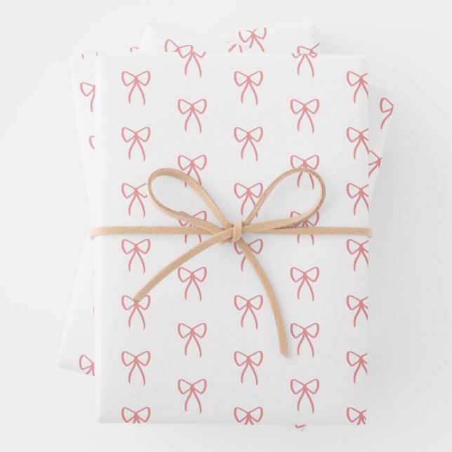 Rows of Bows Coquette in Light Pink Wrapping Paper (In situ)