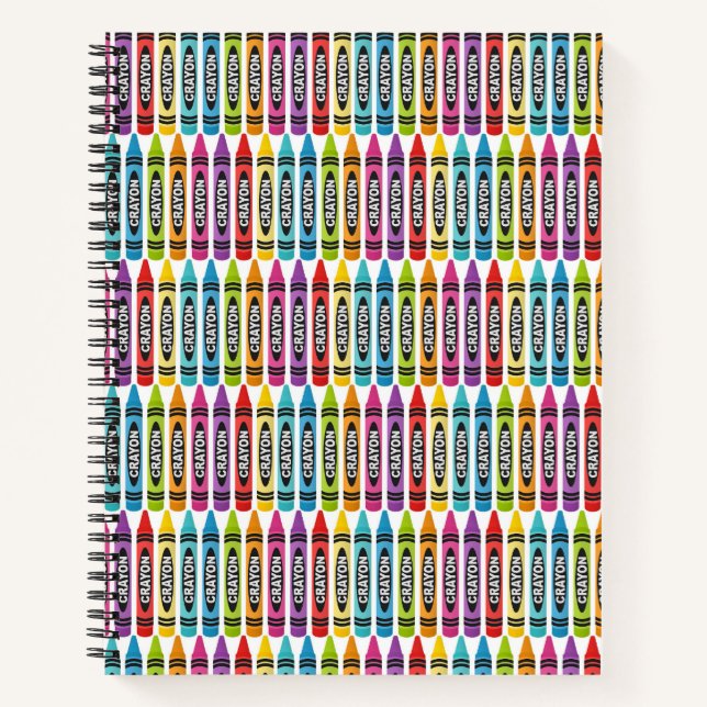 ROWS OF COLORFUL CRAYONS BACK TO SCHOOL NOTEBOOK (Front)