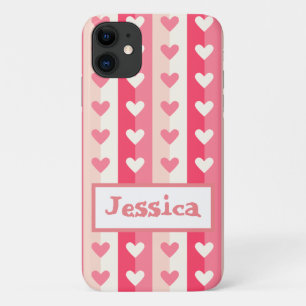 Rows of Hearts iPhone 11 Case