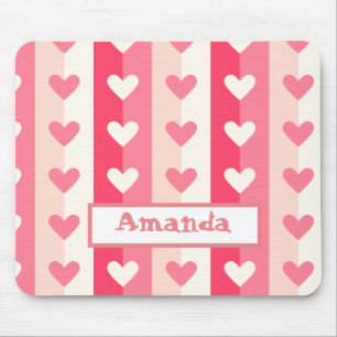 Rows of Hearts Mouse Mat