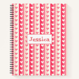 Rows of Hearts Notebook