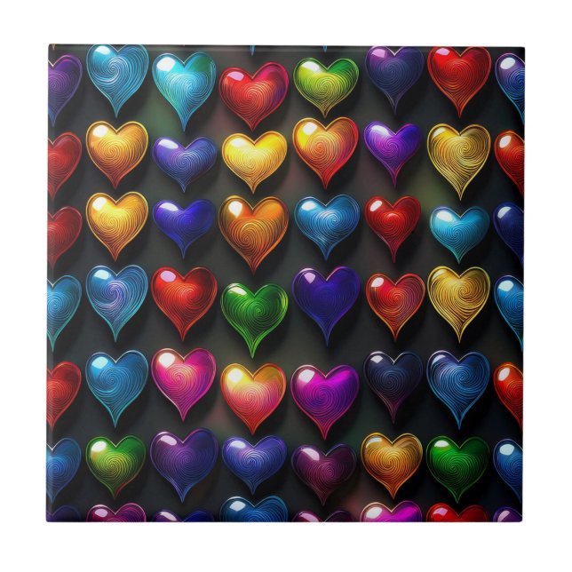 Rows of Hearts  Tile (Front)