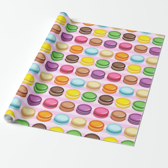 Rows of Macarons Wrapping Paper (Unrolled)