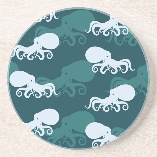 Rows Of Octopus Pattern Coaster (Front)