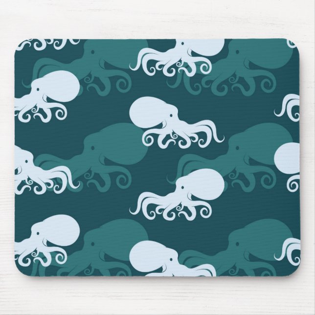 Rows Of Octopus Pattern Mouse Mat (Front)