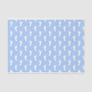 ROWS OF PASTEL BLUE BABY FEET TISSUE PAPER