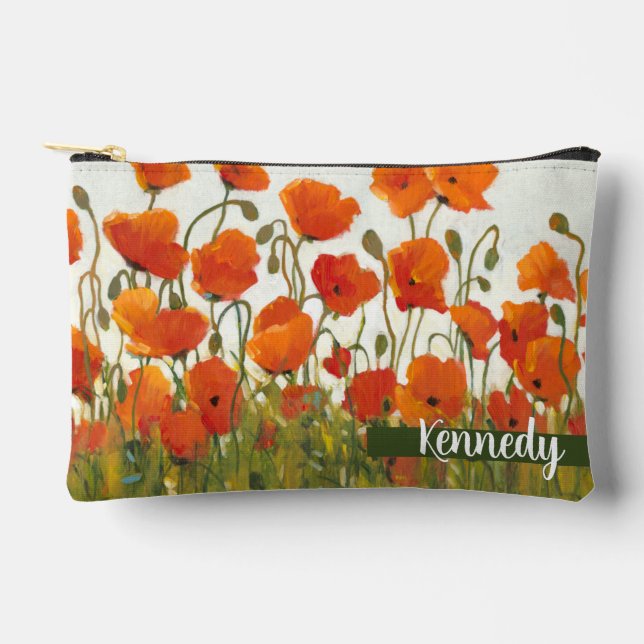 Rows of Poppies I Accessory Pouch (Front)