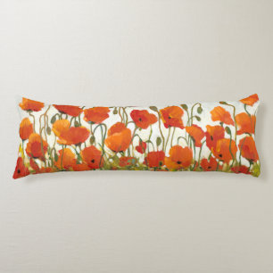 Rows of Poppies I Body Cushion
