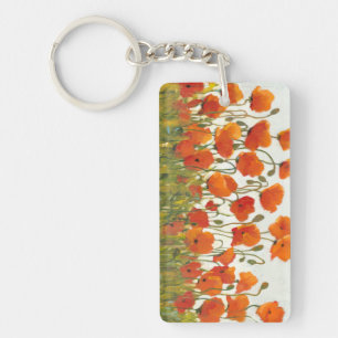 Rows of Poppies I Key Ring