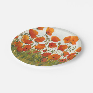 Rows of Poppies I Paper Plate