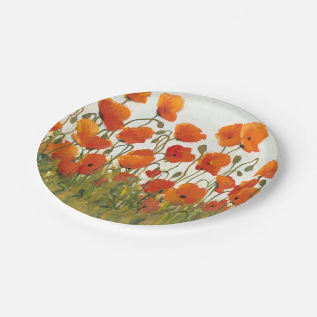 Rows of Poppies I Paper Plate (Angled)
