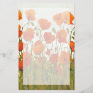 Rows of Poppies I Stationery